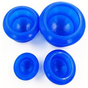 Cupping Kan Therapie Massage Sets 4Pc Siliconen Vacuüm Zuig Cupping Cups Voor Gezicht Spier-En Gewrichtspijn Afslanken Zuig cups