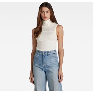G-Star Fabric mix funnel tank top ecru