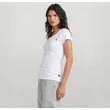 T-shirt - Effen - Jersey - V-hals - Normale Pasvorm - Kwartmouw