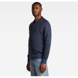 G-Star - Zip Thru Sweater - Vest - Groen - Cotton Tone Fusion Knit