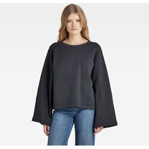 G-STAR RAW - Cloak D165-5812 - Sweater - Grijs - Verstelbare Mouw - Cropped