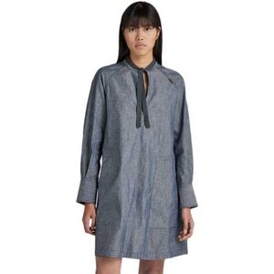 G-star Tuniekjurk - Indigo - Katoen/Linnen - Lange Mouwen