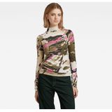 G-Star RAW lecite slim turtle wmn ls, meerkleurig (Whitebait Pop Multi Camo D23271-d251-c374), XS