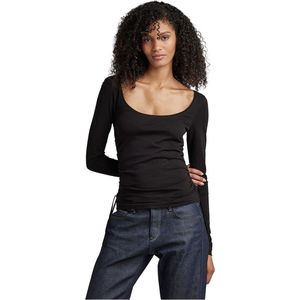 G-star Adjustable Slim Deep Scoop Lange Mouwen Ronde Nek T-shirt Zwart M Vrouw