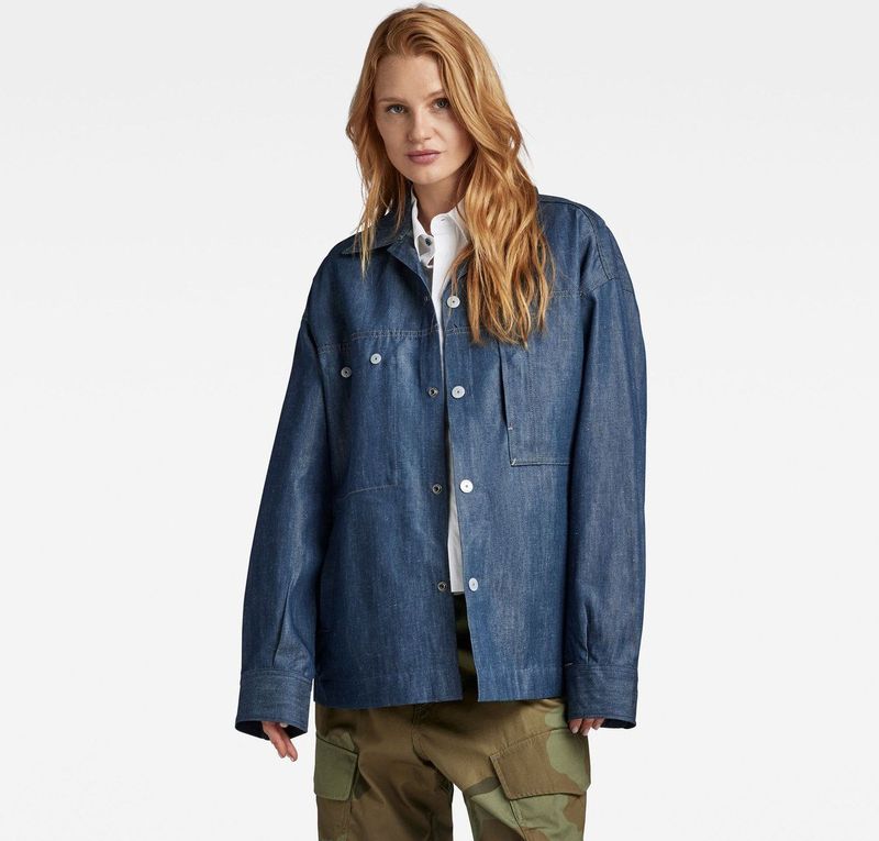 G-STAR Raw oversized werkhemd voor dames, blauw (Raw Denim D22934-d303-001), M