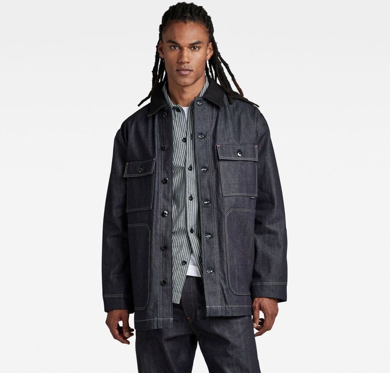 G-star - Chore Workwear Jas - Blauw - Quasar-Denim