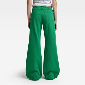 G-STAR RAW - Deck Ultra High Waist Wide Leg Jeans - Groen - 5 Pockets