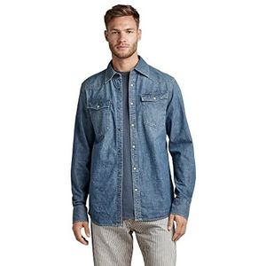 G-STAR RAW Heren 3301 Straight Shirt, Blauw (Faded Cricket Blue D311-D891), S, Blauw (Faded Cricket Blue D311-d891), S