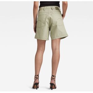 Korte Broeken - Diep Paard - Hoge Taille - Opgestikte Achterzakken - Smal Koord