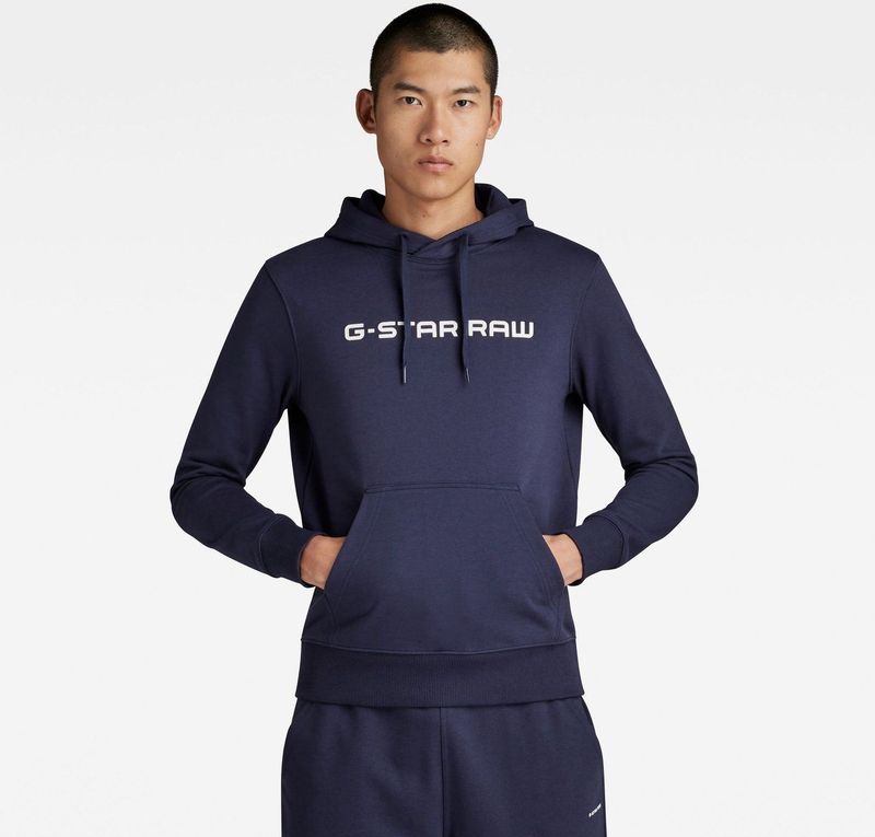 G-Star RAW - Graphic Core Hoodie - Marineblauw - Katoen