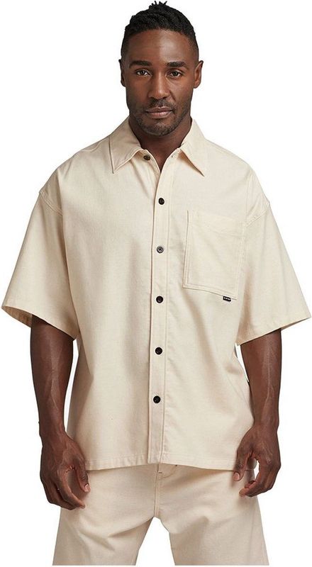 G-star - 1 Pocket Boxy Fit - Overhemd - Groen - Katoen - Korte Mouwen
