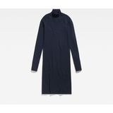 Jerseyjurken - Hooggesloten Hals - Lange Mouwen - Langer Gesneden - Knielang