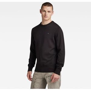 G-STAR RAW - Premium Core R Knit Sweater - Zwart - Katoen - Lange Mouwen