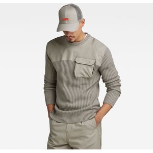 Gebreide Trui - Army - Katoen - Regular Fit - Lange Mouwen