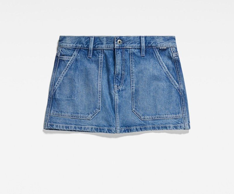 Spijkerrok - Denim - Slanke Pasvorm - Lage Taille - Diepe Zakken