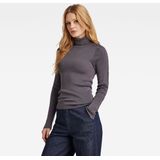 G-Star RAW - Geribbelde Rolkraag Vest - Zwart - Katoen