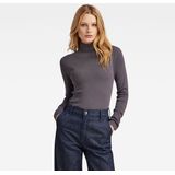 G-Star RAW - Geribbelde Rolkraag Vest - Zwart - Katoen