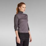 G-Star RAW - Geribbelde Rolkraag Vest - Zwart - Katoen