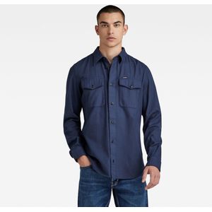 G-star - Marine - Overhemd - Slim Fit - Lange Mouwen