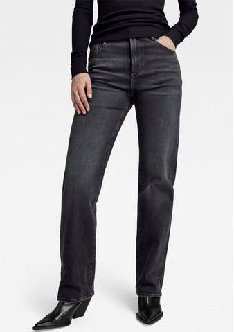 G-STAR RAW Viktoria High Straight Jeans - Zwart - Denim