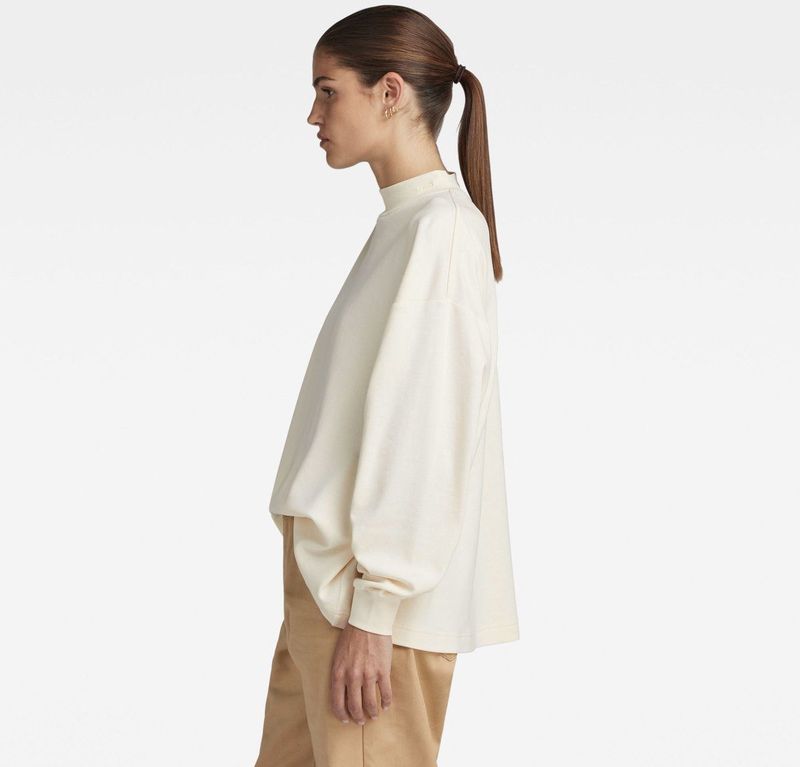 G-Star - Moto Logo XXL Mock - Trui - Beige - Biologisch Katoen - Duurzaam