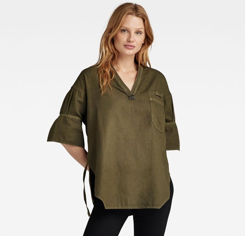 G-Star - D24743-7647-D033 - Tuniek - Groen - Katoen - 3/4 Mouw