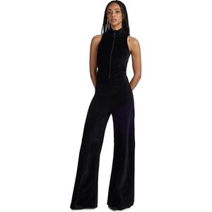 Jumpsuit - Velvet - Mouwloos - Fluweel - Zwart - Katoen/Polyester