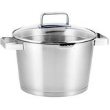 Sola Diamond Pannenset Inductie - 4 Delig - Ø 16,16,18,20 cm - RVS Pannen met afgiet - Kookpannen - Zilver