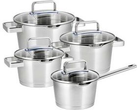 Sola Diamond Pannenset Inductie - 4 Delig - Ø 16,16,18,20 cm - RVS Pannen met afgiet - Kookpannen - Zilver