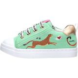 Shoesme - Sneaker - Mintgroen - Luipaardprint - Veter- en Ritssluiting