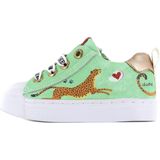 Shoesme - Sneaker - Mintgroen - Luipaardprint - Veter- en Ritssluiting
