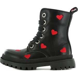 Shoesme zwarte bikerboot met hartjes