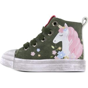 Shoesme - Green Unicorn - Sneakers - Donkergroen - Leer