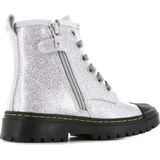 Shoesme zilvermetallic lage bikerboot met stootn