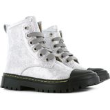 Shoesme zilvermetallic lage bikerboot met stootn
