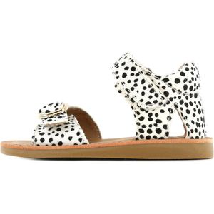 Sandalen Meisjes White Black Dots Leer Shoesme