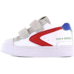 Sneakers | Jongens | white red | Leer | Shoesme | Maat 28