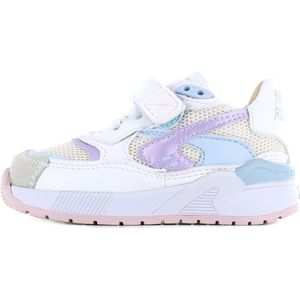 Sneakers | Meisjes | White lilac blue | Leer | Shoesme | Maat 30
