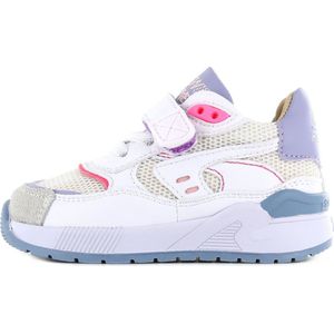 Sneakers | Meisjes | White Lilac Fuchsia | Leer | Shoesme | Maat 30