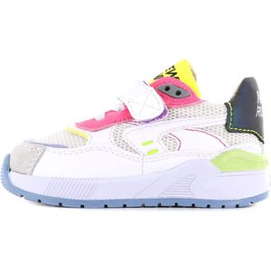 Sneakers | Meisjes | White Fuchsia Yellow | Leer | Shoesme | Maat 31