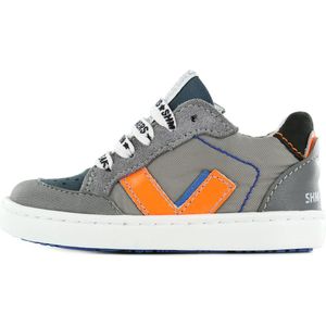 Sneakers | Jongens | Grey Orange | Leer | Shoesme | Maat 24