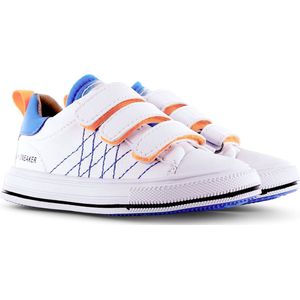 Sneakers | Jongens | White Blue Orange | Leer | Shoesme | Maat 33