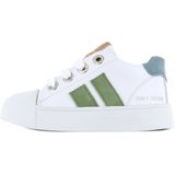 Shoesme - Veterschoenen - Wit Groen - Leer - Maat 26
