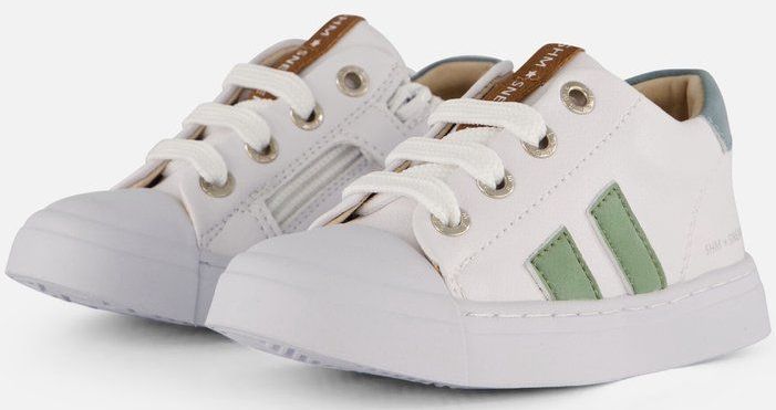 Shoesme - Veterschoenen - Wit Groen - Leer - Maat 26