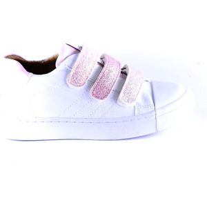 Klittenbandschoenen | Meisjes | white Pink | Leer | Shoesme | Maat 22