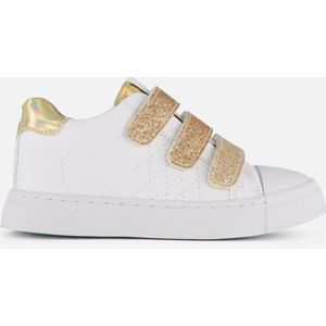 Shoesme Leren Sneakers Wit/Goud met Glitters