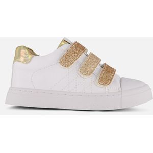 Shoesme leren sneakers wit/goud met glitters