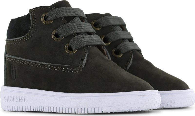 Shoesme Baby-Proof Sneakers Junior - Donker Bruin - Leer - Textiel - Rubber