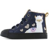 Shoesme - No Prob Llama - Veterschoenen - Donkerblauw - Teddy