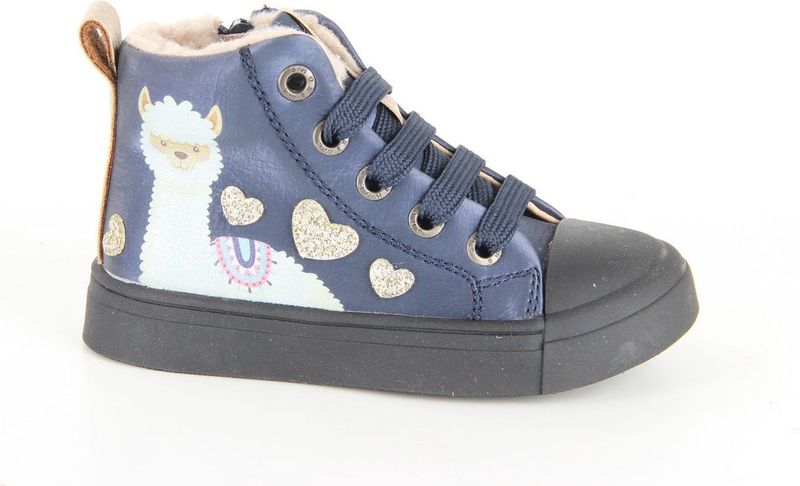 Shoesme - No Prob Llama - Veterschoenen - Donkerblauw - Teddy